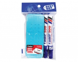 │WBE-F-SET6│WHITEBOARD ERASER WITH 2PCS 500 WHITEBOARD MARKERS