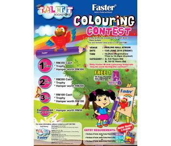 <b>FASTER Colouring Contest @ Perling Mall Atrium on 13th June 2014 (11.00a.m. - 12.30p.m.)</b>
